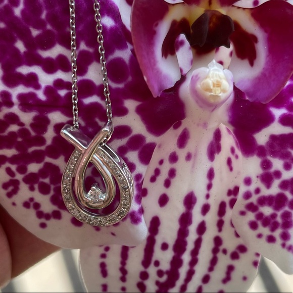 0.16ct. Diamond Pendant Sterling Silver Chain - Picture 12 of 13